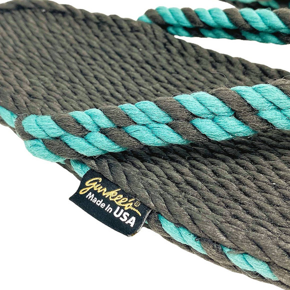 GURKEES Handmade Hemp Vegan Rope Flip Flop Summer Blue & Black Sandals - Picture 4 of 5